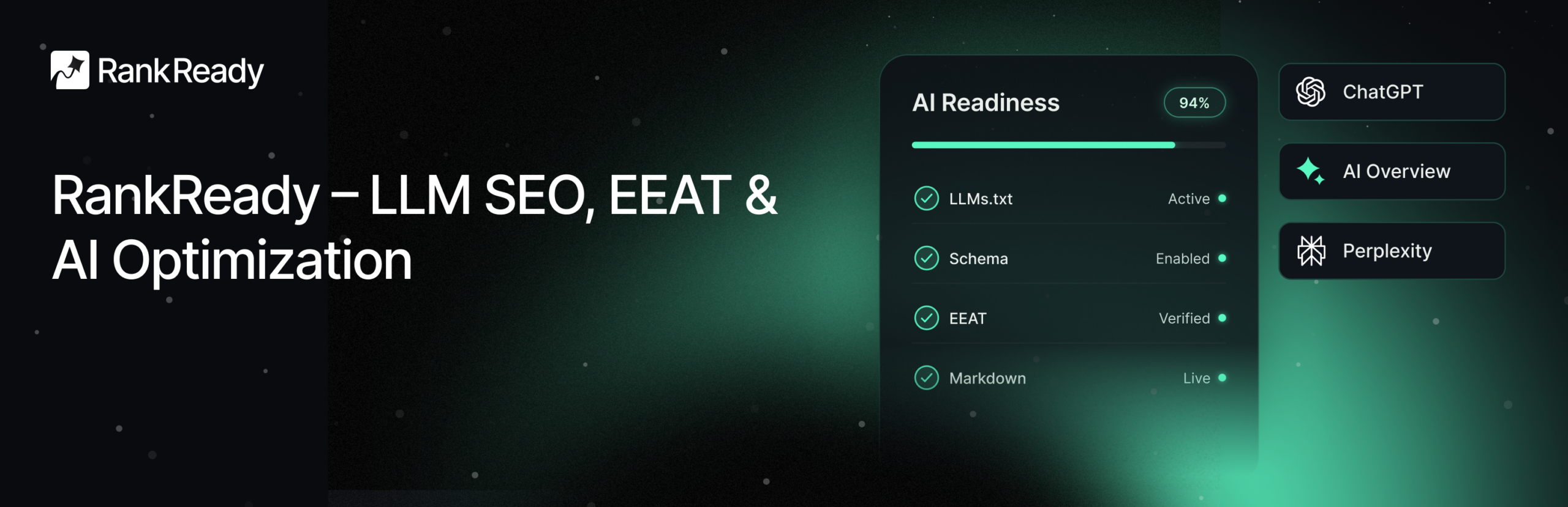 RankReady – AI SEO, Schema, llms.txt, AEO and GEO for ChatGPT, Gemini and Perplexity