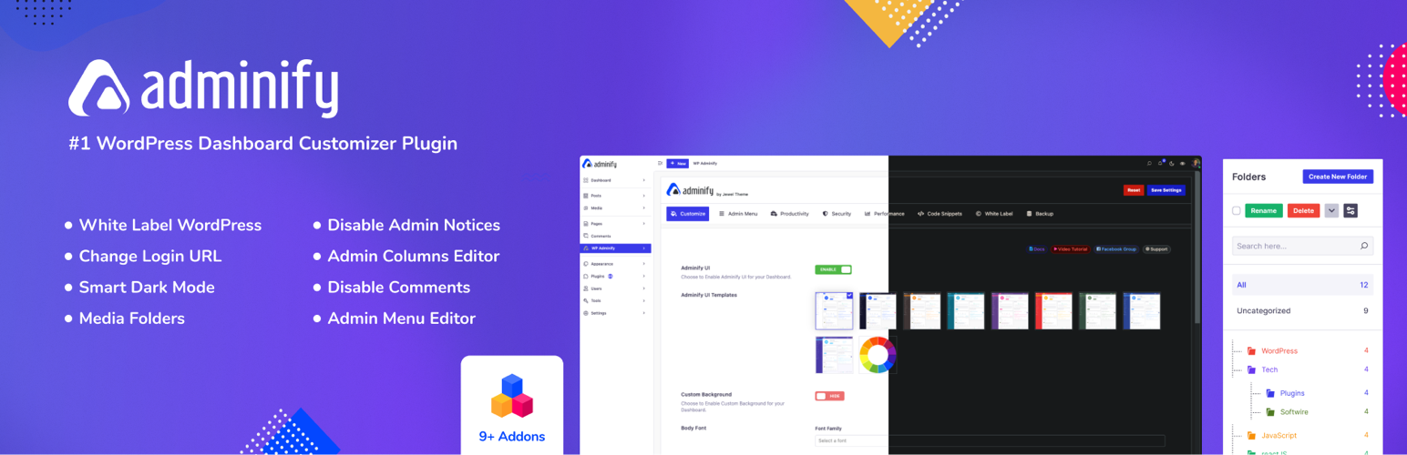Adminify – White Label, Admin Menu Editor, Login Customizer
