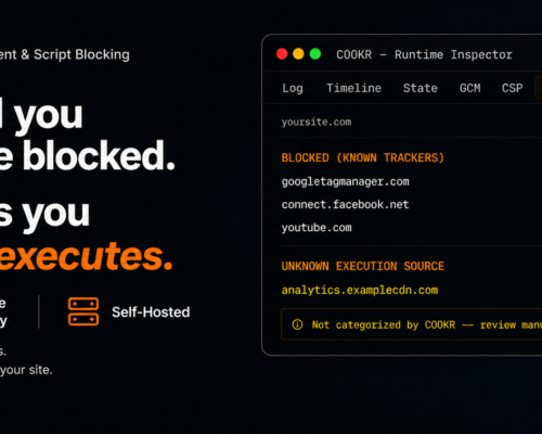 COOKR – Cookie Consent & Script Blocking