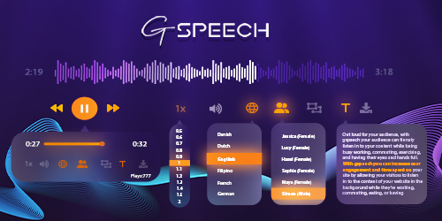 GSpeech TTS – WordPress Text To Speech Plugin