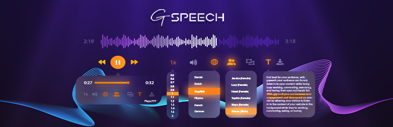 GSpeech TTS – WordPress Text To Speech Plugin