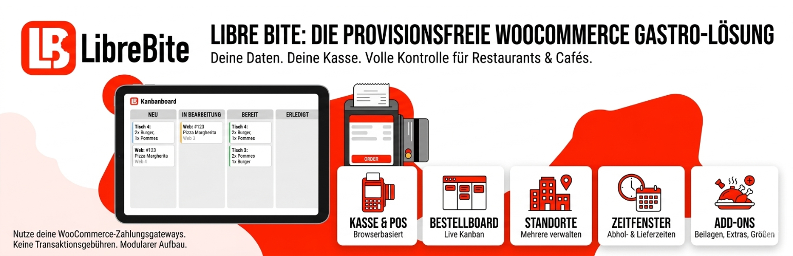 Libre Bite – Restaurant POS, Kitchen Display (KDS) & QR Ordering for WooCommerce