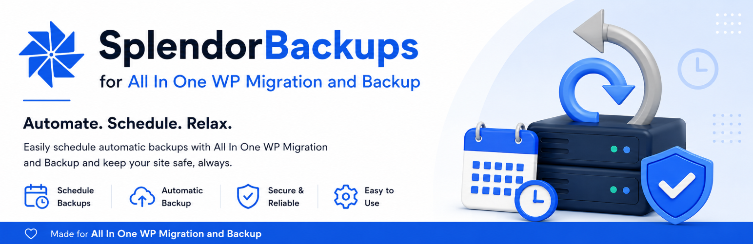 SplendorBackups – Automatic Backups for All-in-One WP Migration and Backup