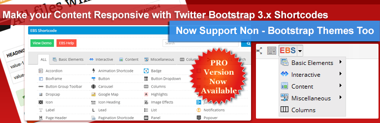 Easy Bootstrap Shortcode