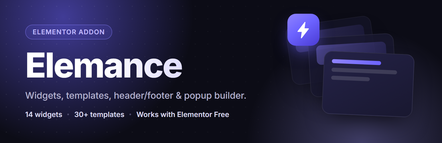Elemance Addons for Elementor – Widgets, Templates, Header Footer & Popup Builder