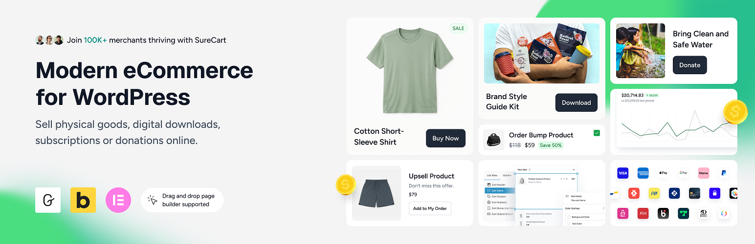 SureCart – Ecommerce Made Easy For Selling Physical Products, Digital Downloads, Subscriptions, Donations, & Payments
