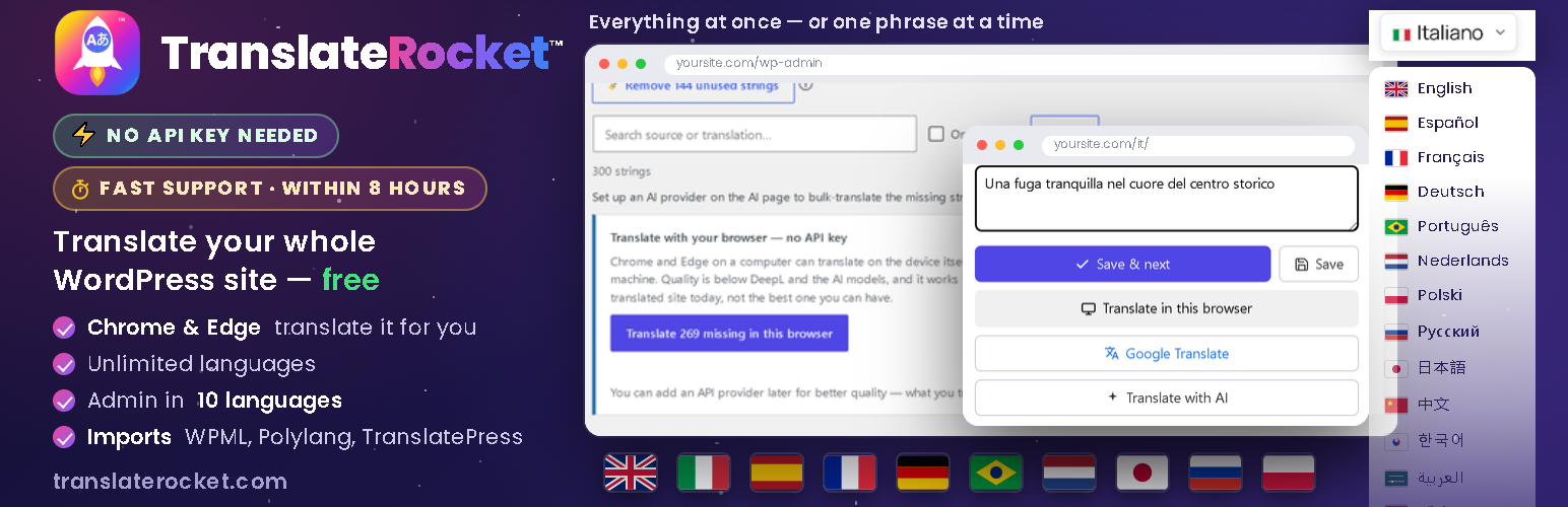 TranslateRocket – Free Multilingual Translation, Unlimited Languages