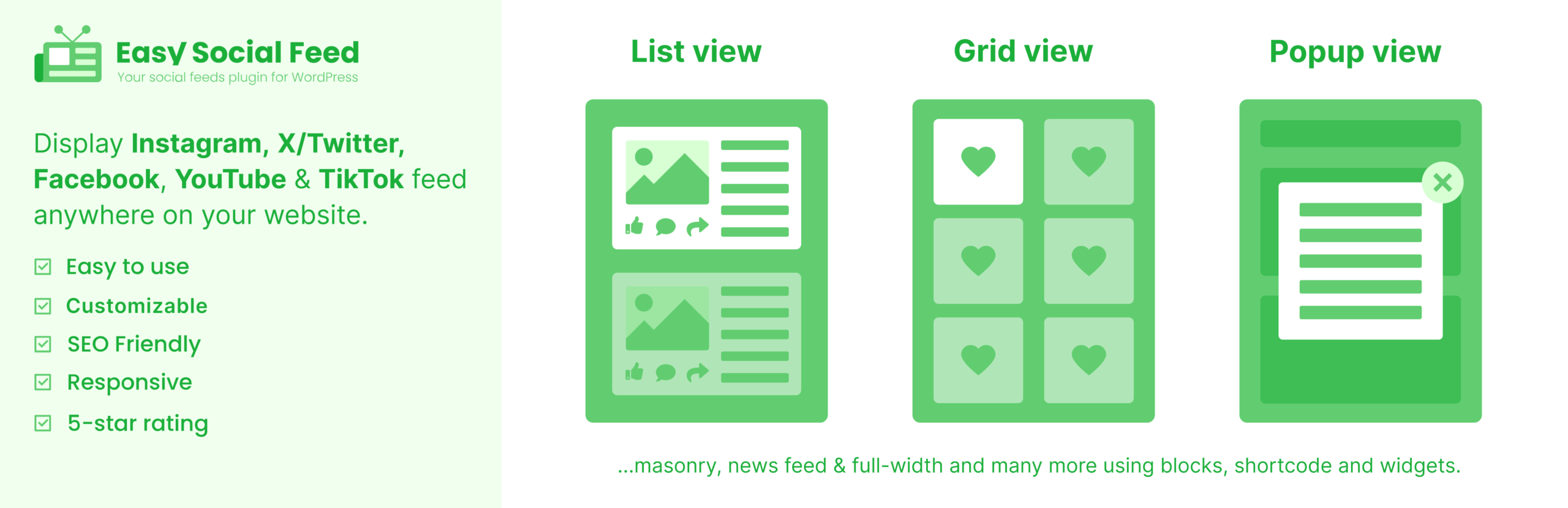 Easy Social Feed – All In One Social Feed Plugin for WordPress
