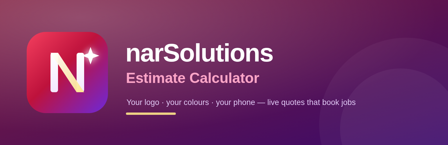 narSolutions Estimate Calculator – Quote & Cost Calculator for Service Businesses