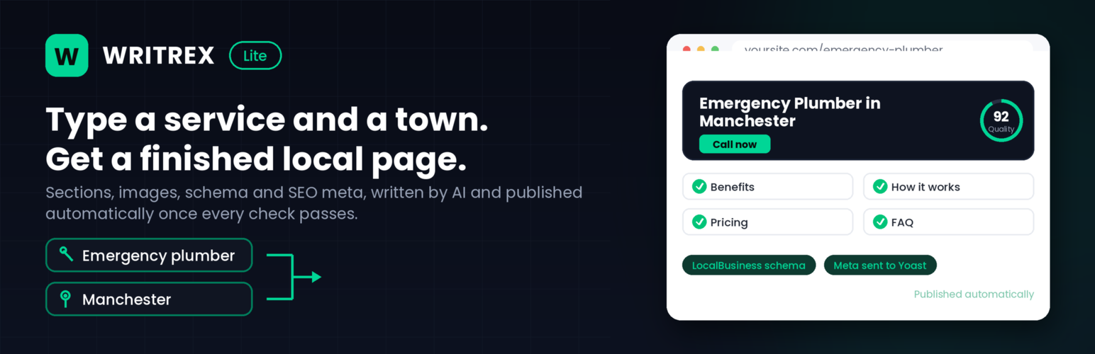 Writrex Lite – AI Local SEO Pages